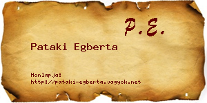 Pataki Egberta névjegykártya
